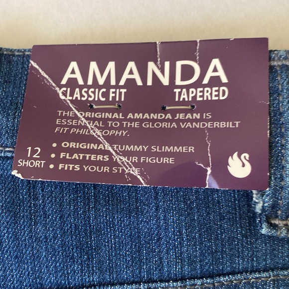 Gloria Vanderbilt Amanda Classic Fit Jeans Size 12 Short NWT Ultra Stretch - Picture 9 of 12